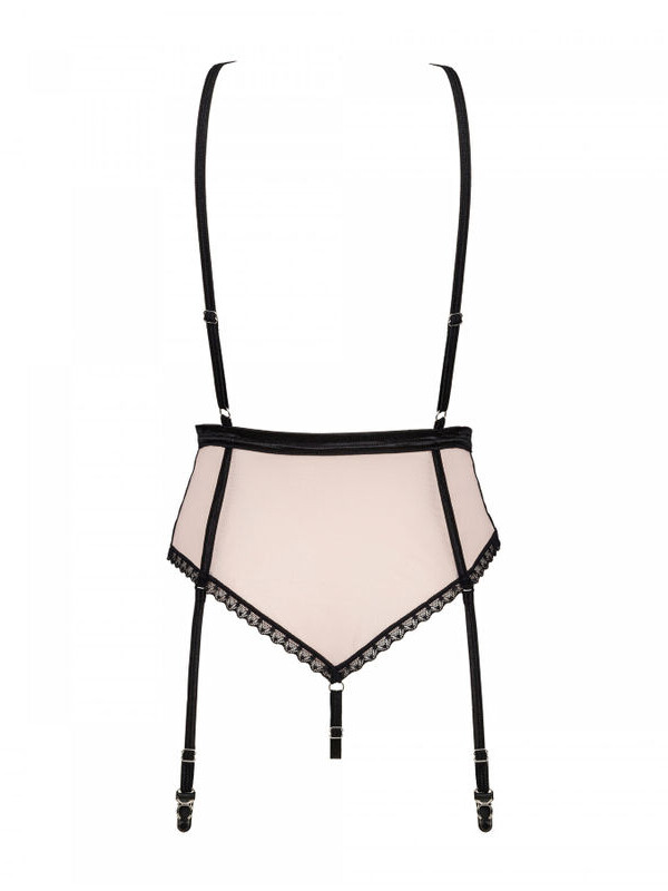 Сексуальне боді Obsessive Lilines, L/XL, мереживне, з тримачами для панчіх, рожеве - Зображення 3