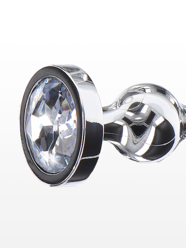Анальна ялинка S металева зі стразами ToyJoy Anal Play Diamond Star Beads срібна, 10.5 см х 2.5 см - Зображення 3