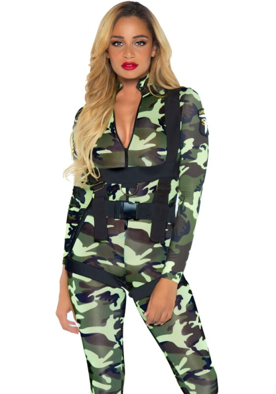 Сексуальний костюм десантниці Leg Avenue, M, Pretty Paratrooper, камуфляжний - Зображення 4