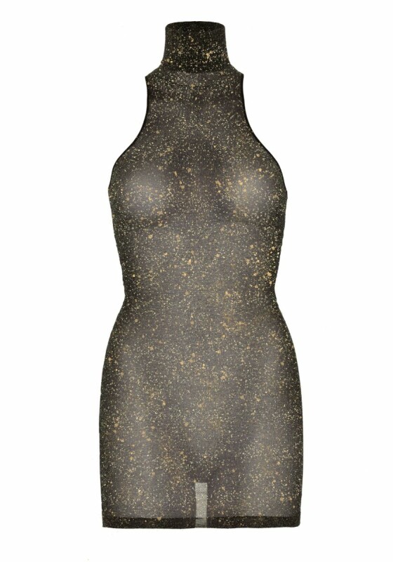 Сукня сексуальна з блискітками One Size Shimmer Leg Avenue, чорна - Зображення 3