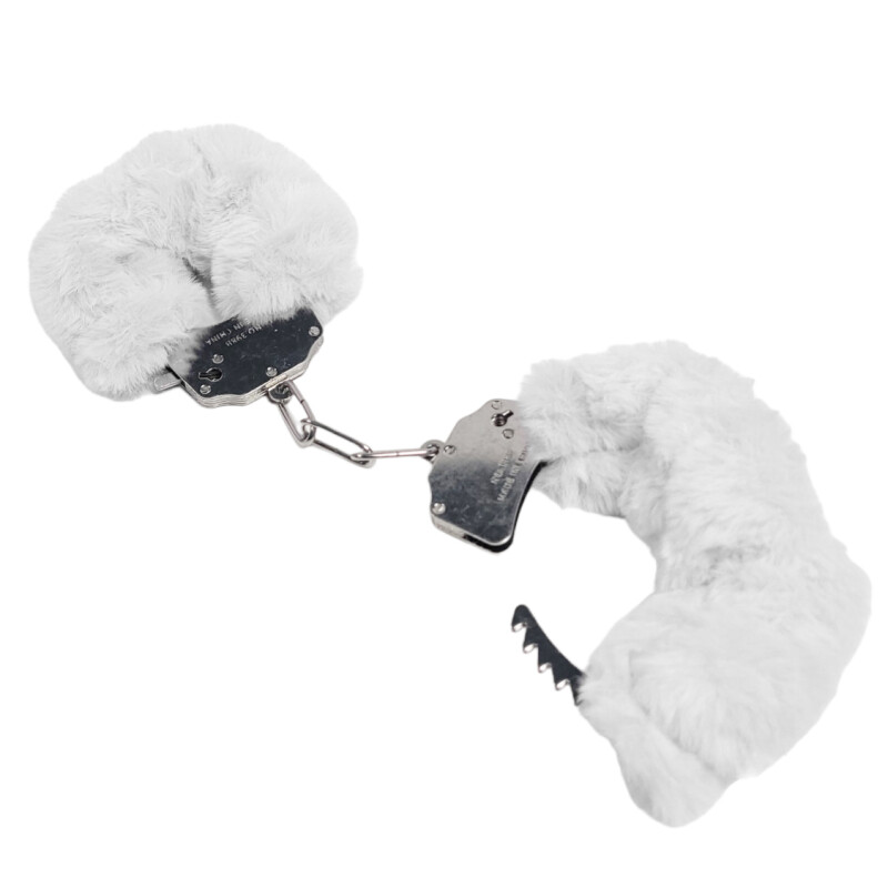 Наручники металеві IDEA SM Plush зі штучним хутром, білі - Зображення 2