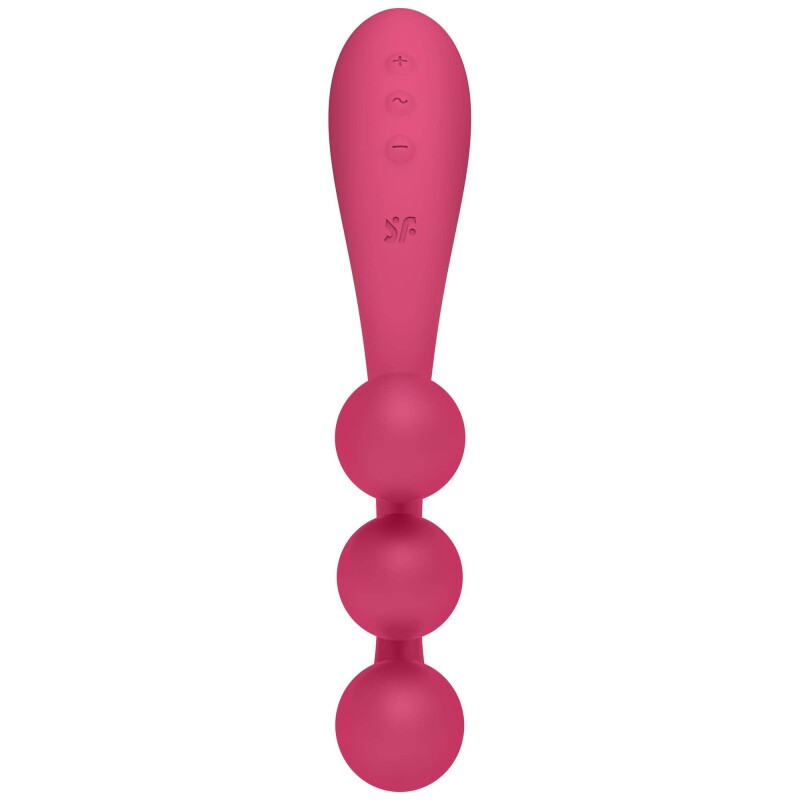 Вібратор універсальний Satisfyer Tri Ball 1 з трьома кульками, червоний, 22.2 х 4 см - Зображення 2