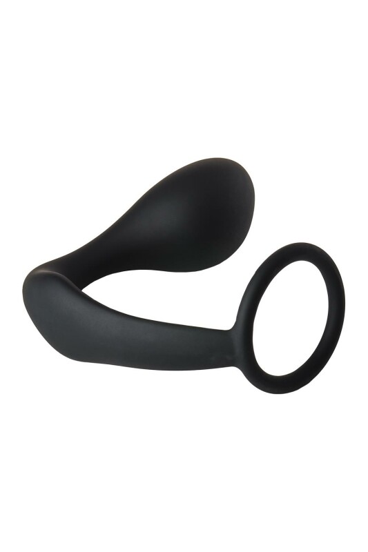 Анальна пробка Dream Toys Fantasstic з ерекційним кільцем, чорна, 12 х 3.4 см - Зображення 3