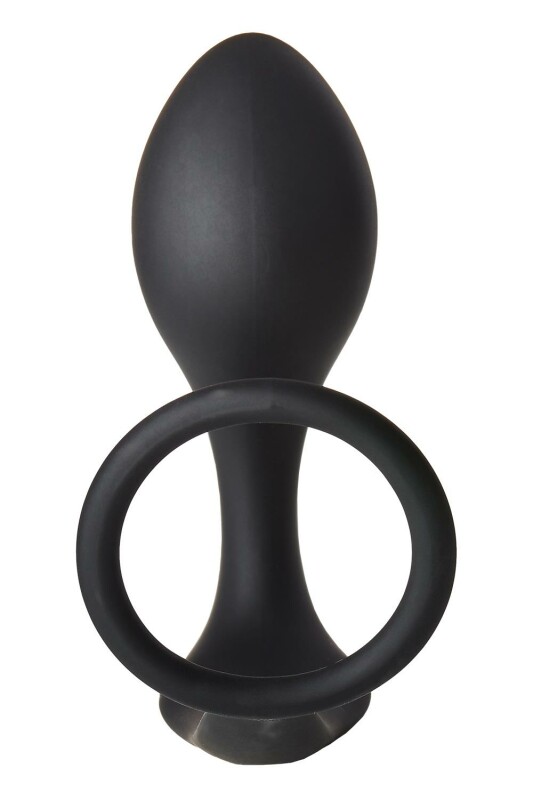 Анальна пробка Dream Toys Fantasstic з ерекційним кільцем, чорна, 12 х 3.4 см - Зображення 4