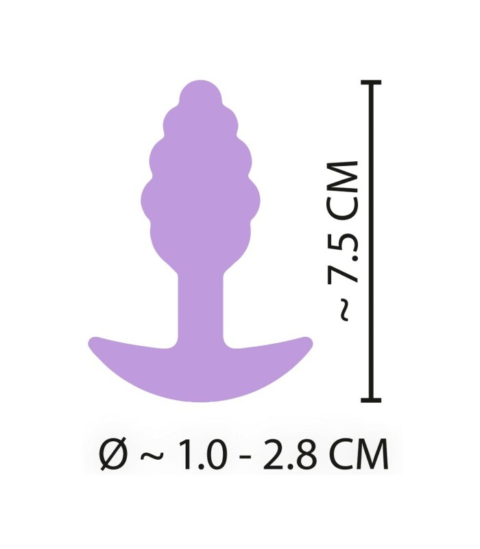 Анальна пробка Cuties Plugs Purple фіолетова, 7.5 см х 2.8 см - Изображение 5