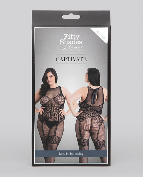 Комбінезон з візерунком боді Plus Size Curve, Fifty Shades of Grey Captivate розмір 58-64, чорний - Зображення 2
