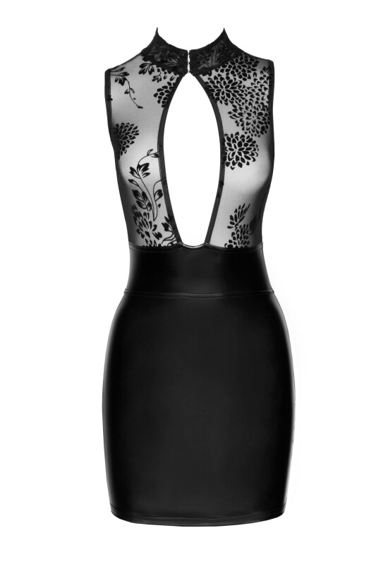 Сукня сексуальна вінілова S F241 Noir Handmade, з глибоким декольте, чорна - Зображення 3