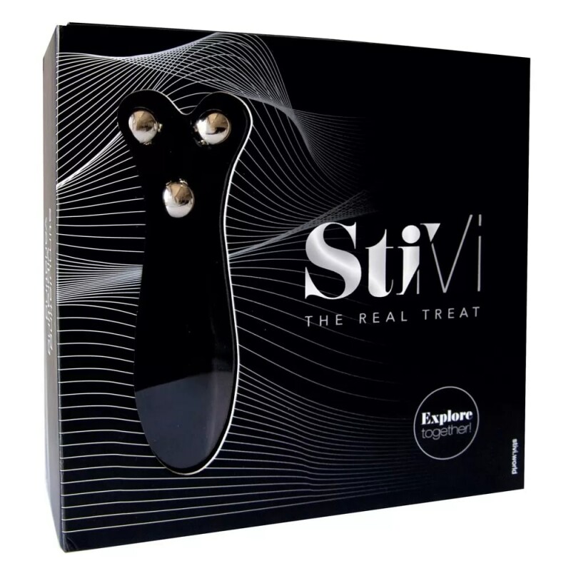 Універсальний вібратор для пар HOT StiVi The Real Threat Partner Vibrator чорний, 17 см х 5.5 см - Зображення 1