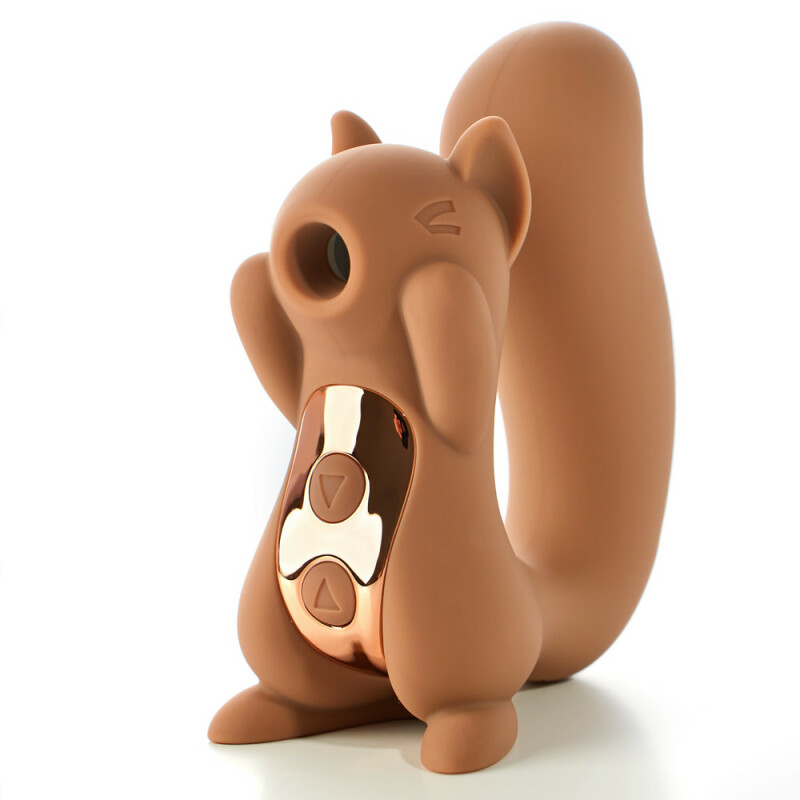 Вакуумний стимулятор клітора Sweet Em Sneaky Squirrel коричневий, з вібрацією, 10.5 х 8.9 см