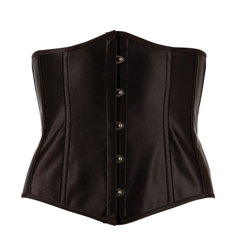 Корсет з відкритим бюстом, М, Cottelli Collection Party Corset Open Cup на талію, чорний - Зображення 3