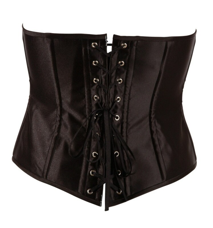 Корсет з відкритим бюстом, М, Cottelli Collection Party Corset Open Cup на талію, чорний - Зображення 4