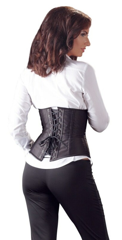 Корсет з відкритим бюстом, М, Cottelli Collection Party Corset Open Cup на талію, чорний - Зображення 2