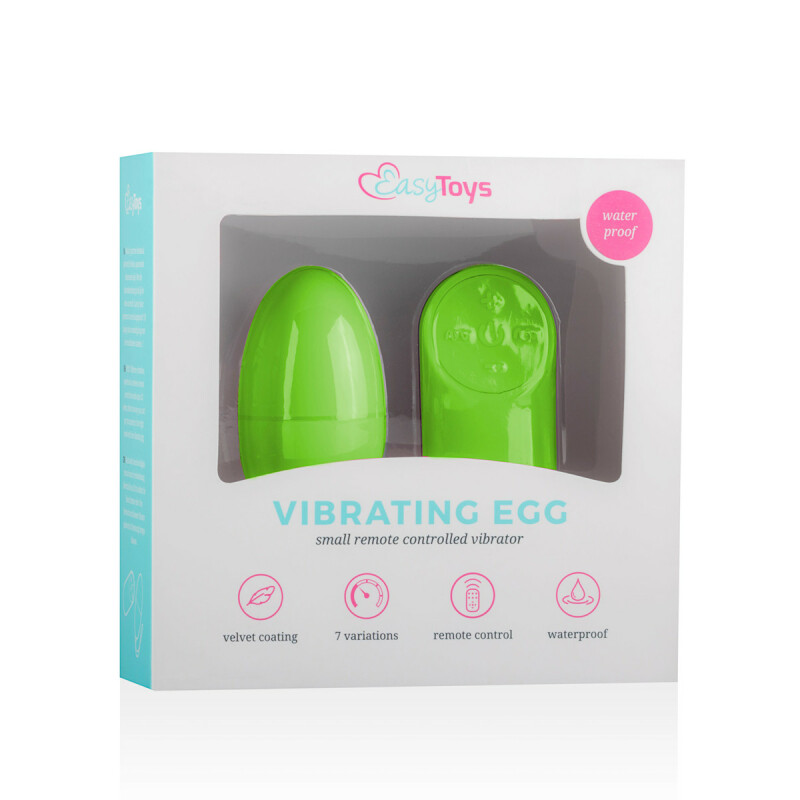 Віброяйце з дистанційним пультом Easytoys, салатове, 7 х 3.5 см - Зображення 1