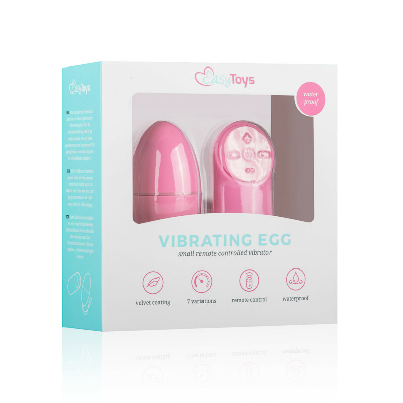 Віброяйце з дистанційним пультом Easytoys, рожеве, 7 х 3.5 см - Зображення 1
