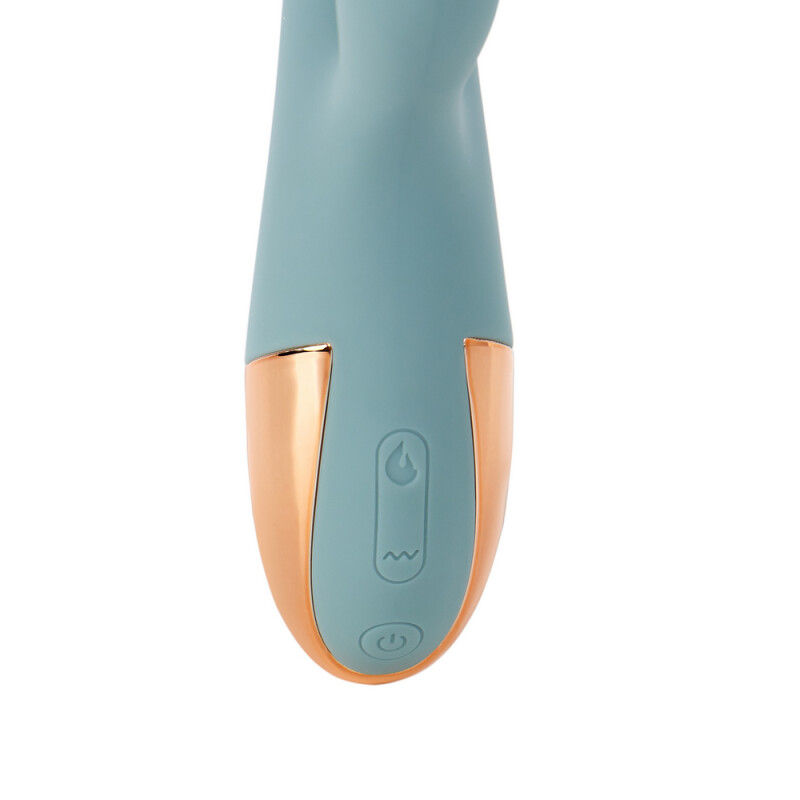 Вібратор-кролик Sweet Em Heating Dual Vibe з функцією нагрівання, блакитний, 18.9 х 3.4 см - Зображення 6