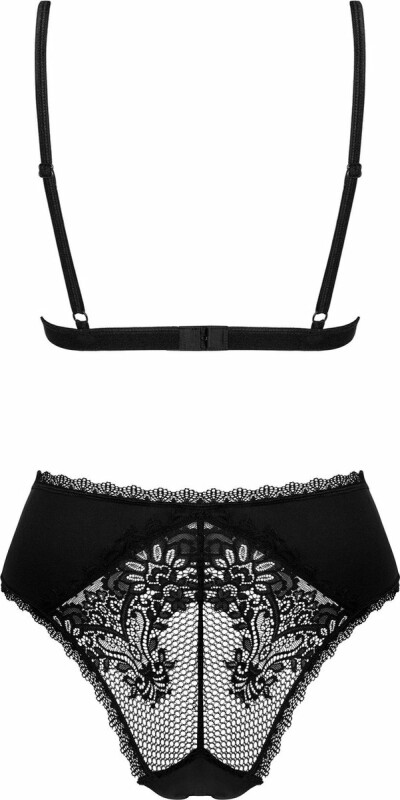 Боді еротичне з мереживом XS/S Maderris Obsessive, чорне - Зображення 3