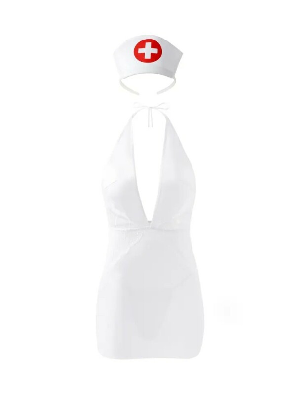 Костюм сексуальної медсестри S/M Sunspice, білий, 4 предмети - Зображення 2