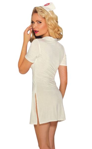 Костюм сексуальної медсестри S/M Sunspice, білий, 2 предмети - Зображення 1
