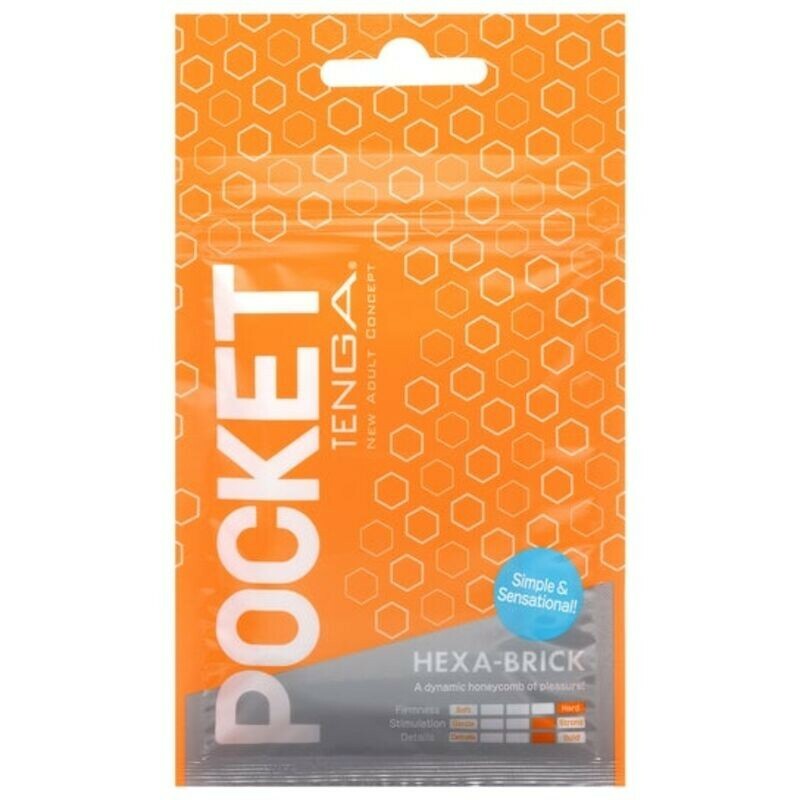 Міні мастурбатор нереалістичний Tenga Pocket Hexa-Brick, з рельєфом, білий, 7.5 х 5.5 см - Зображення 3