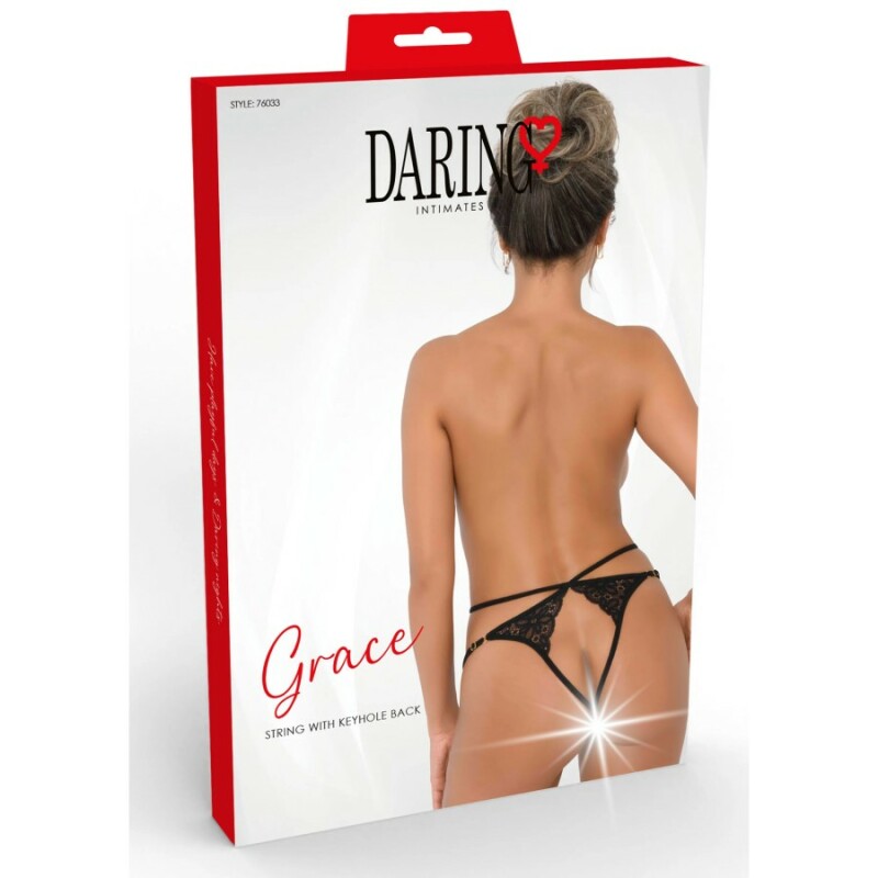 Трусики мереживні з інтимним вирізом S/M Grace Daring Intimates, чорні - Зображення 4