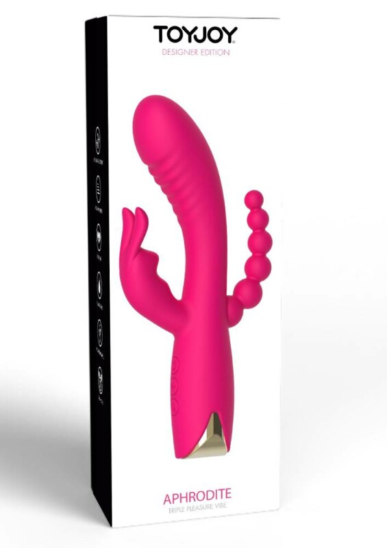 Вібратор-кролик рельєфний з ялинкою Aphrodite Toy Joy рожевий, 21 х 3.7 см - Зображення 1