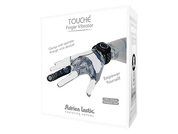Вібратор на палець із дротовим пультом L Touché Adrien Lastic, силіконовий, чорний, 8.9 х 2.2 см - Зображення 6