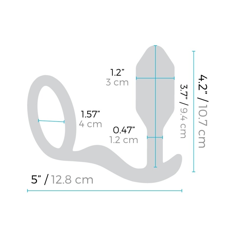 Анальна пробка з ерекційним кільцем B-Vibe Snug &amp; Tug силіконова, чорна, 10.7 х 3 см - Зображення 7