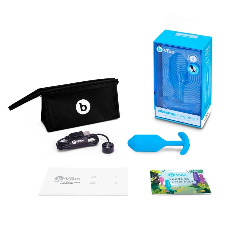 Анальний вібратор Vibe Snug Plug, силіконовий, блакитний, 13.8 х 3.7 см - Изображение 5