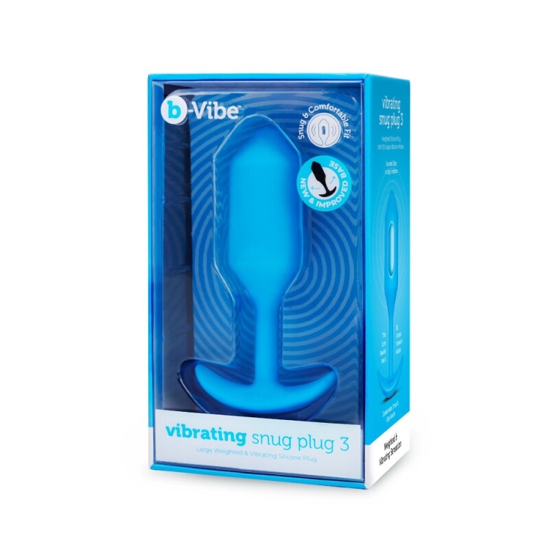 Анальний вібратор Vibe Snug Plug, силіконовий, блакитний, 13.8 х 3.7 см - Изображение 1