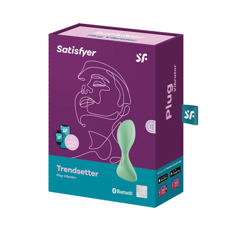 Анальний вібратор Satisfyer Trendsetter з додатком, зелений, 11.2 х 5 см - Зображення 1