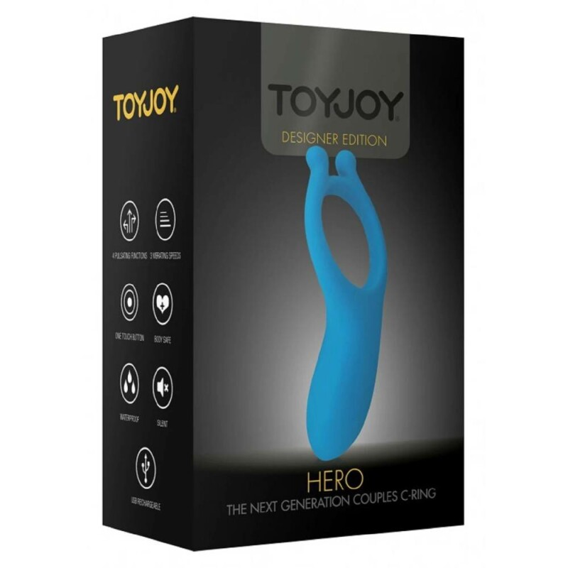 Ерекційне кільце з вібрацією Toy Joy синє, 11 х 5.5 см - Зображення 2