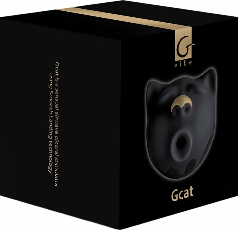 Вакуумний стимулятор клітора у формі кота Gcat Gvibe, силіконовий, чорний - Зображення 1