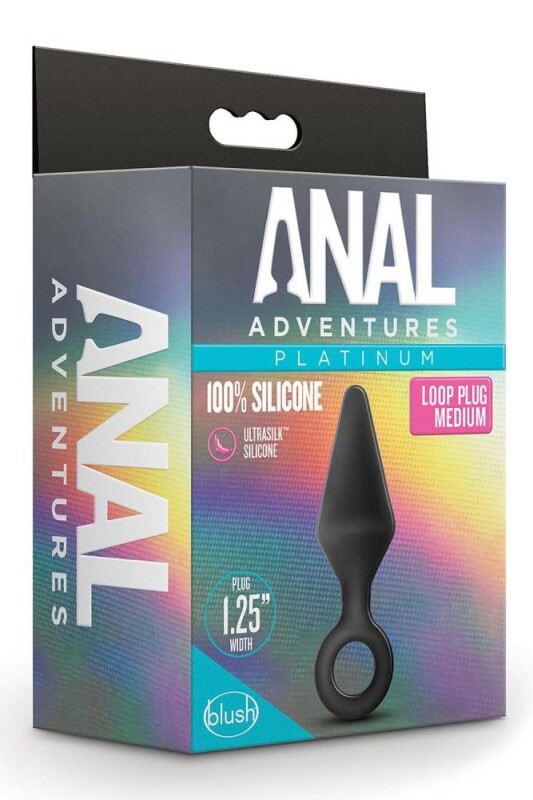 Анальна пробка, M, Blush Anal Adventures чорна, 11.4 х 3.1 см - Зображення 1