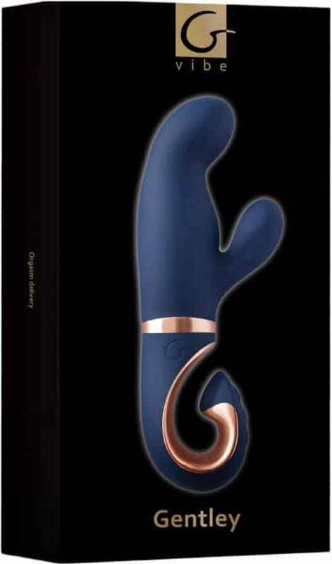 Вібратор-кролик із вигнутою ручкою Gentley G-Vibe, силіконовий, синій, 20 х 4.2 см