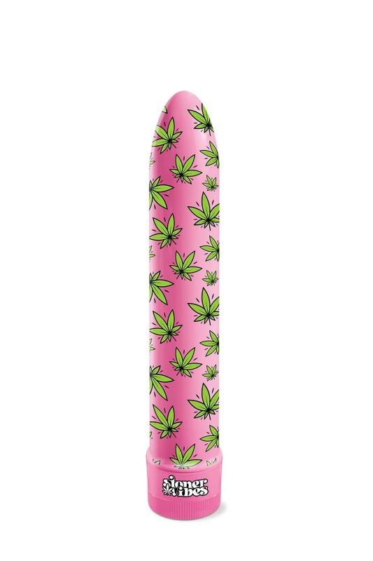 Вібратор класичний Global Novelties Stoner Vibes із принтом, рожевий, 20.3 х 3.8 см