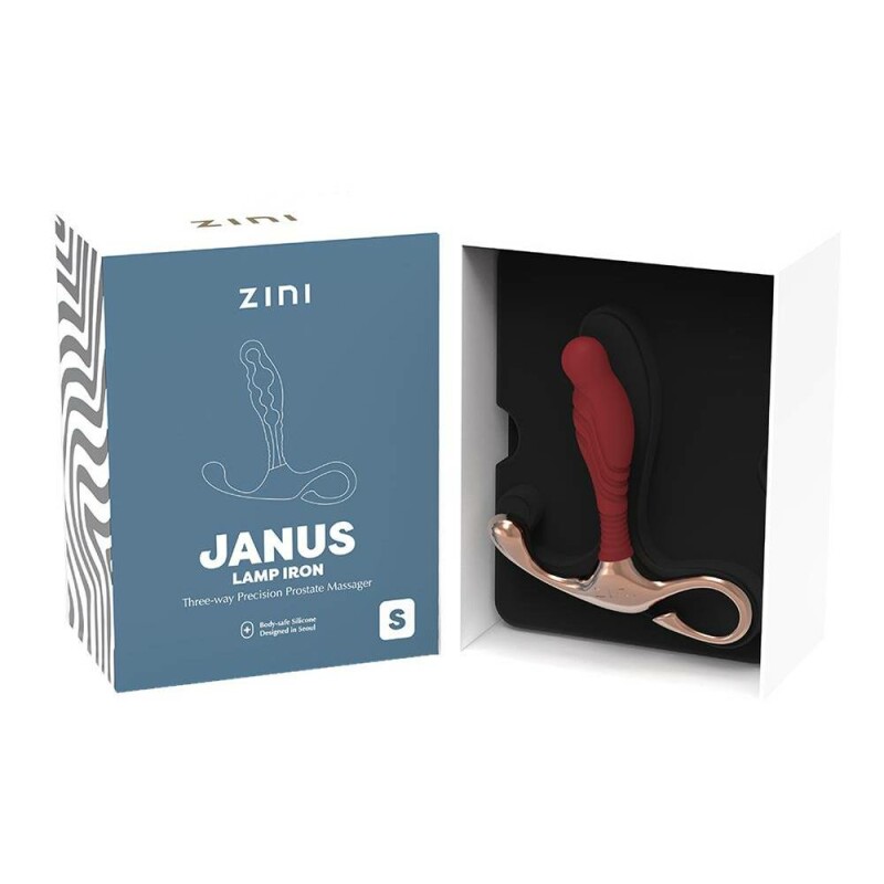 Масажер простати рельєфний, S, Zini Janus Lamp Iron бордовий, 10.4 х 2.2 см - Зображення 4