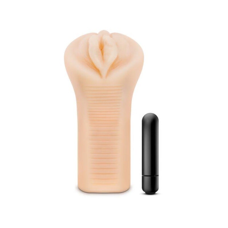 Мастурбатор-вагіна Blush M for Men з віброкулею, бежевий, 16.5 х 7.6 см - Зображення 1