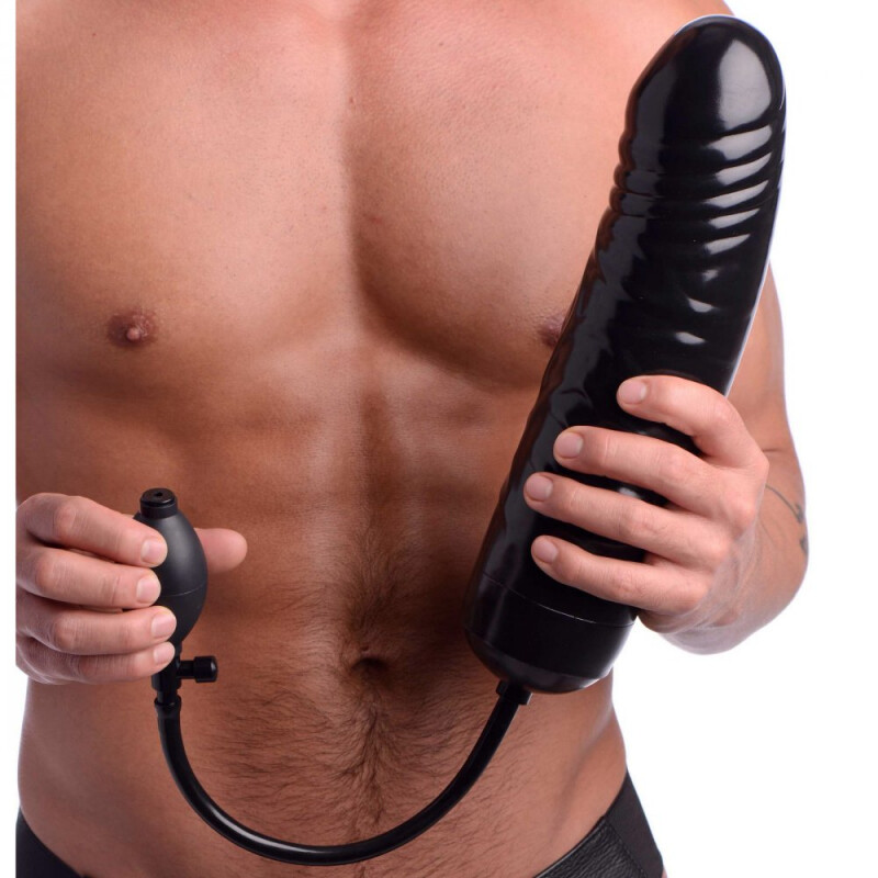 Фалоімітатор з накачкою XXL opblaasbare dildo, чорний, 31.8 х 7 см - Зображення 1