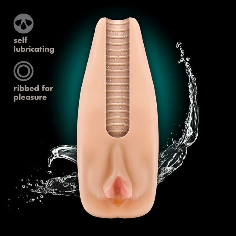 Мастурбатор-вагіна Blush M for Men з віброкулею, бежевий, 17.7 х 6.4 см - Зображення 5