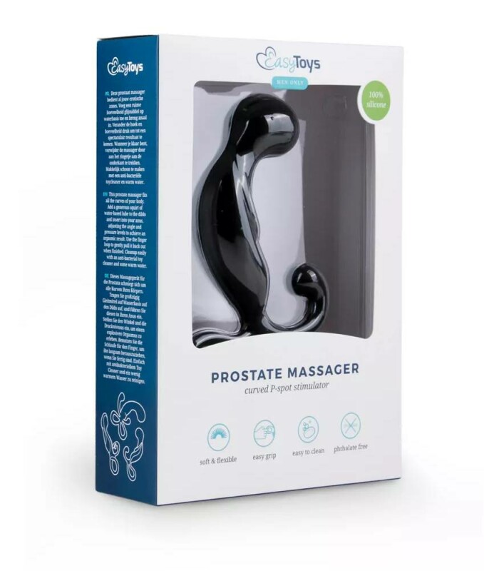Масажер простати рельєфний Easytoys чорний, 14 х 2.8 см - Зображення 1