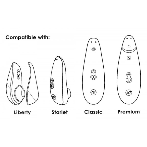 Набір насадок на Womanizer Premium, Liberty, Starlet, Classic, малинові, розмір М - Зображення 3