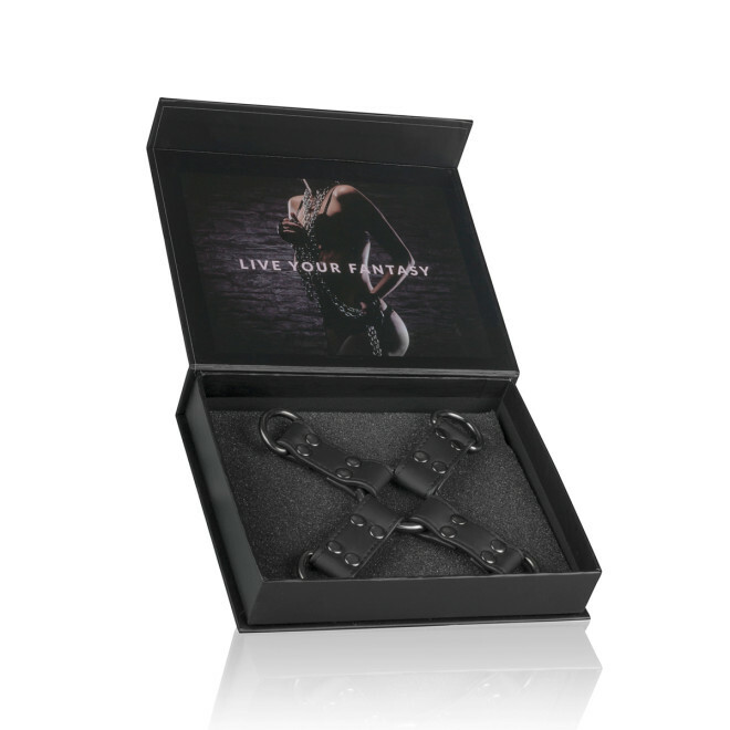 Хрестовина шкіряна чорна Black Leather Hogtie - Зображення 3
