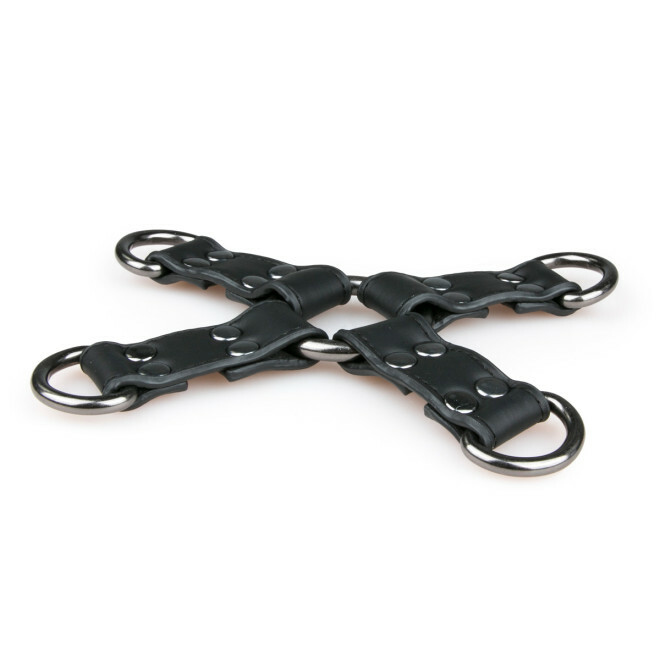 Хрестовина шкіряна чорна Black Leather Hogtie - Зображення 4