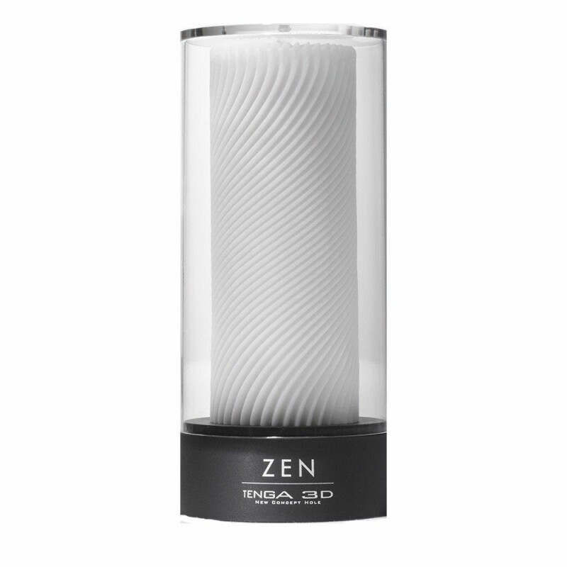 Мастурбатор хай-тек рельєфний Zen 3D Tenga, білий, 15 х 7 см - Зображення 1