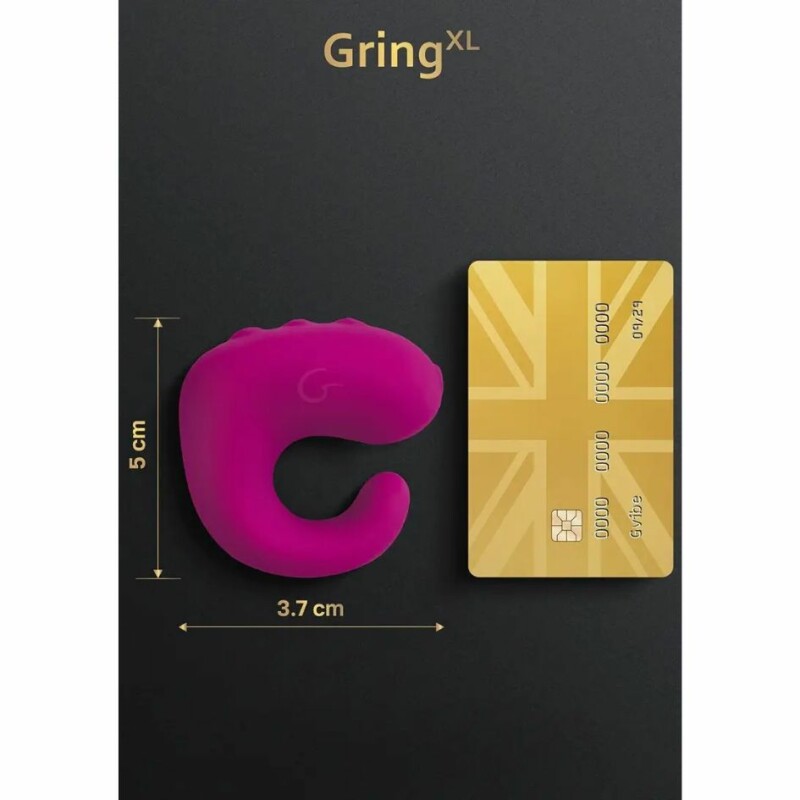 Вібратор для клітора і пульт Gvibe Gring XL Sweet Raspberry на пальці, фуксія, 5 х 3.7 см - Зображення 2