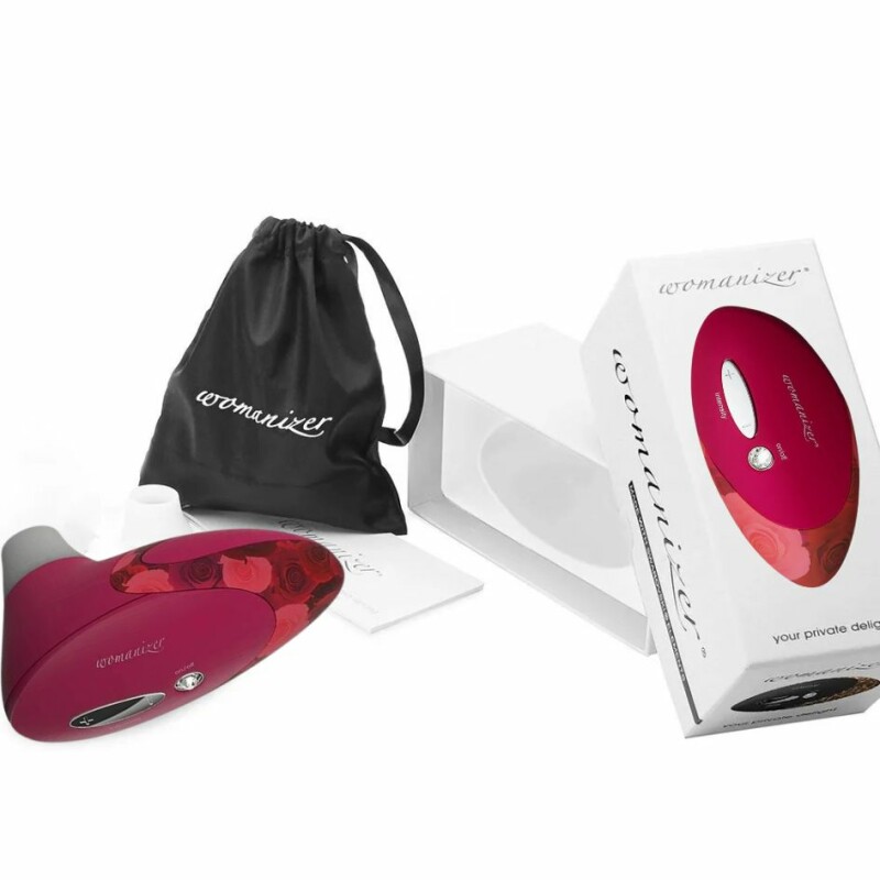 Кліторальний стимулятор Womanizer Pro W500 Red/Rose з квітковим принтом, червоний - Зображення 3