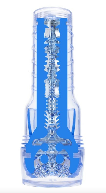 Мастурбатор з кібершкіри Fleshlight Turbo Core Blue Ice (RP), прозорий, 25 х 10 см - Зображення 3