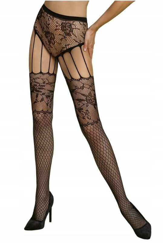 Колготи еротичні Passion ECO S004, чорні, One size - Зображення 2