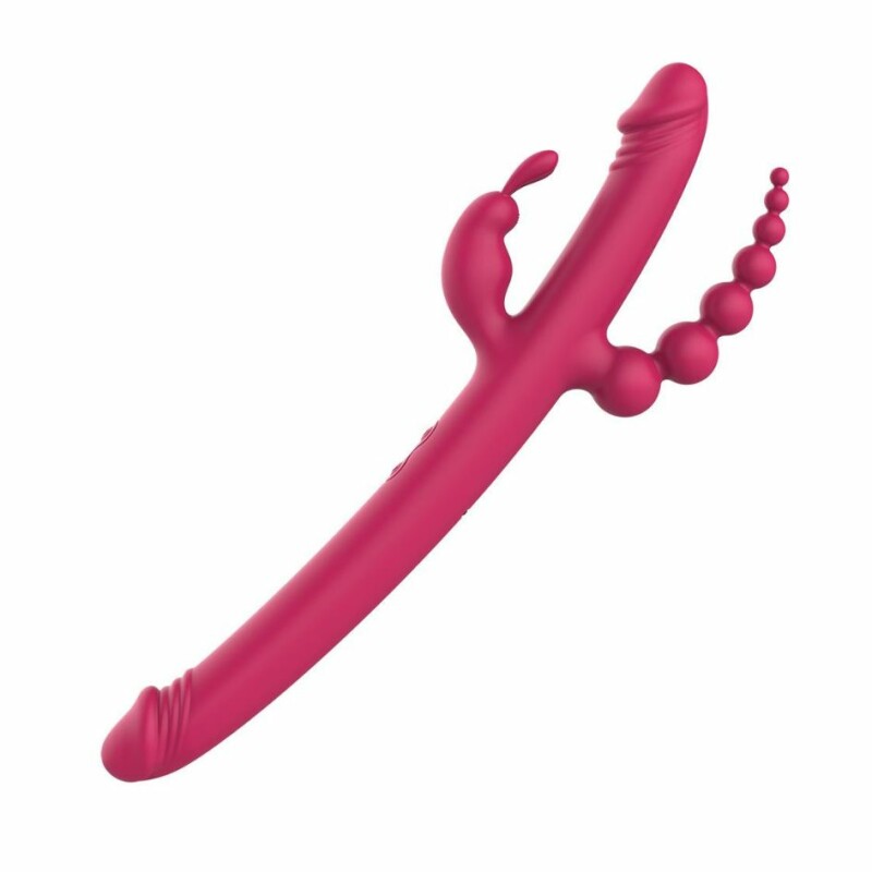 Вібратор з 4 стимулюючими кінцями Dreamtoys Essentials Anywhere Pleasure Vibe Pink рожевий, 40 см х 3.7 см - Зображення 1