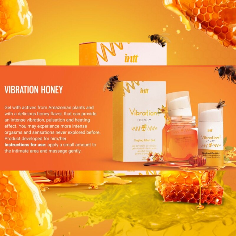 Рідкий вібратор New Intt Vibration Honey зі смаком меду, 15 мл - Зображення 5